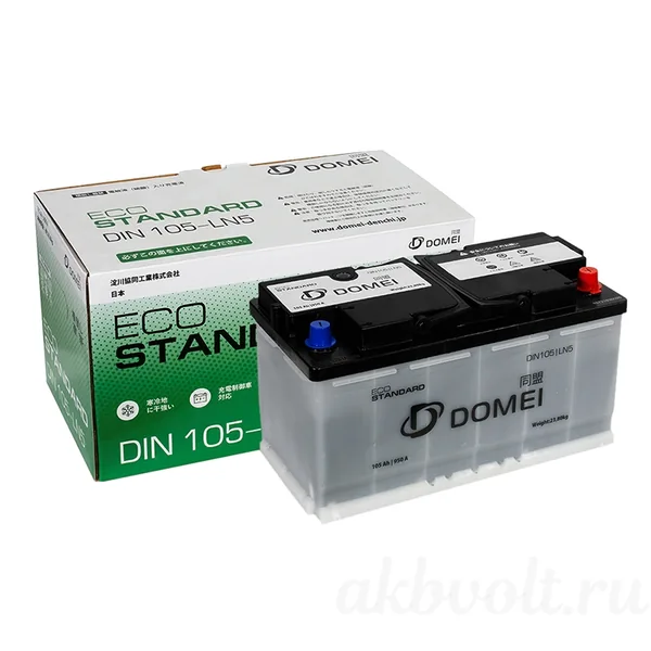 Аккумулятор DOMEI Eco STANDARD 105 Ач 950 А (EN), обратная полярность, LN5
