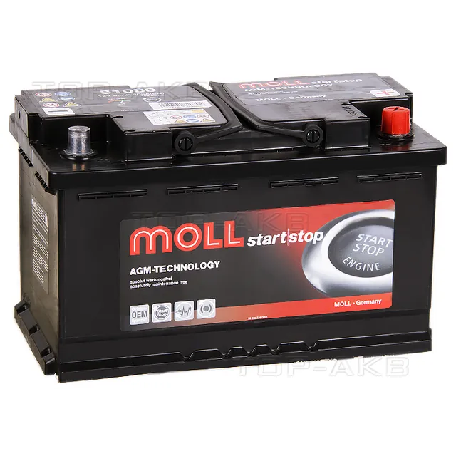 Аккумулятор MOLL 80 Ач 800 А (EN), обратная полярность, LN4