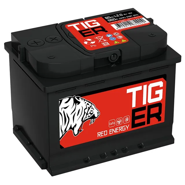 Аккумулятор TIGER Red Energy 0134107 60 Ач 560 А (EN), обратная полярность, LN2