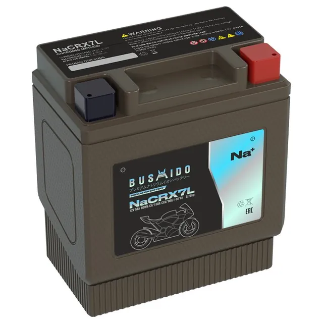 Аккумулятор BUSHIDO NaCRX7L YTX7L-BS 5 Ач 90 А (EN), обратная полярность