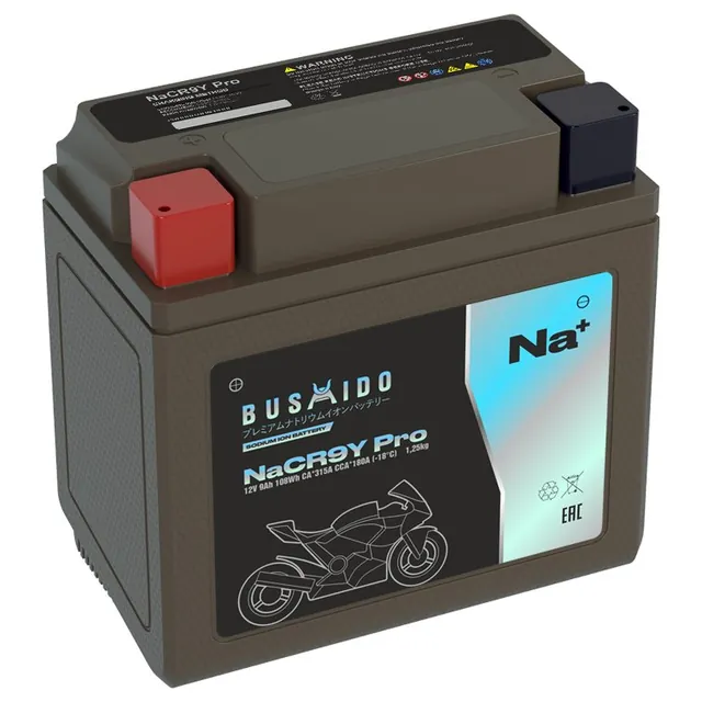 Аккумулятор BUSHIDO NaCR9Y pro 9 Ач 180 А (EN), прямая полярность, YB9-B