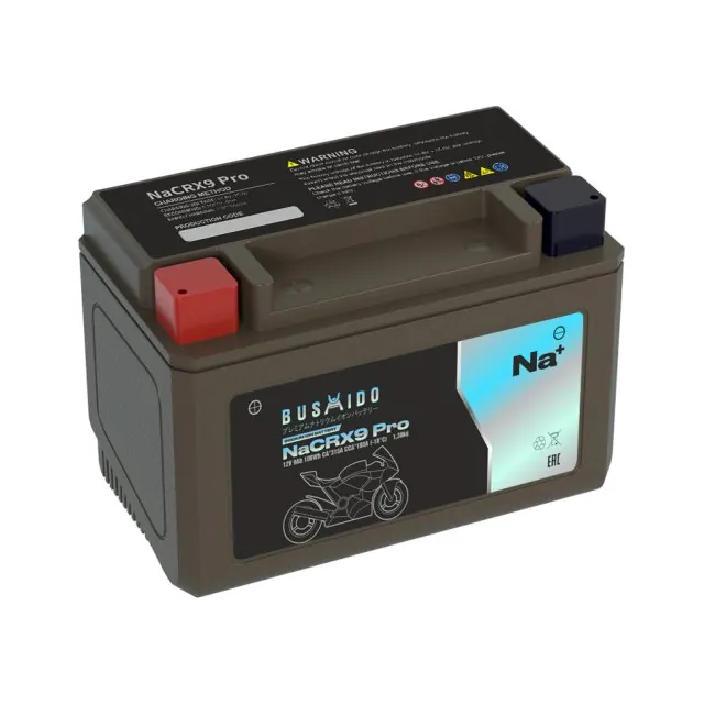 Аккумулятор BUSHIDO NaCRX9 pro YTX9-BS 9 Ач 180 А (EN), прямая полярность