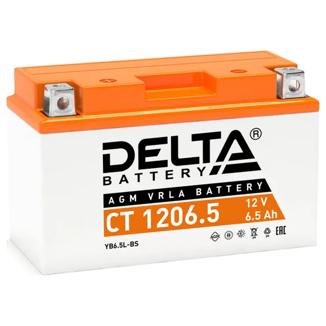 Аккумулятор DELTA CT 6.5 Ач, обратная полярность, YB6.5L
