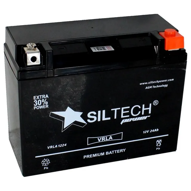 Аккумулятор SILTECH YTX24HL-BS 24 Ач 280 А (EN), обратная полярность